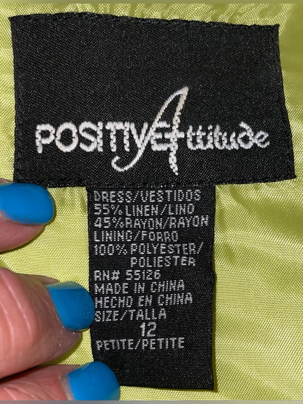 Positive Attitude Women’s Size 12P Green Linen Blend Dress Set Blazer Maxi 2Pc - Picture 12 of 12